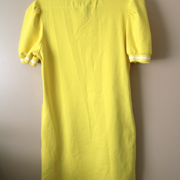 Top Secret Yellow White Shirt Dress Mickey Mouse Rhinestone Women's Small Disney - Picture 3 of 4